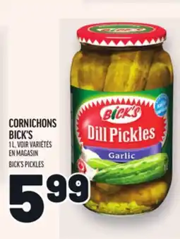 Metro CORNICHONS BICK'S | BICK'S PICKLES offer