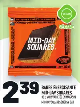 Metro BARRE ÉNERGISANTE MID-DAY SQUARES | MID-DAY SQUARES ENERGY BAR offer