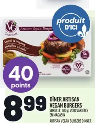 Metro DÎNER ARTISAN VEGAN BURGERS | ARTISAN VEGAN BURGERS DINNER offer