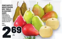Metro POIRES BARTLETT, ROUGES CRIMSON, BOSC, FORELLE OU ASIATIQUES JAUNES | PEARS offer