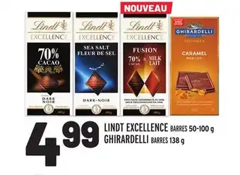 Metro LINDT EXCELLENCE BARRES 50-100 G, GHIRARDELLI BARRES 138G offer