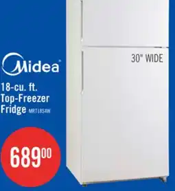 The Brick Midea 18 Cu. Ft. Top-Freezer Refrigerator - MRT18S4AWW offer