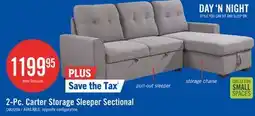 The Brick Carter 2-Piece Right-Facing Linen-Look Fabric Sleeper Sectional with Storage Chaise - Solis Grey offer