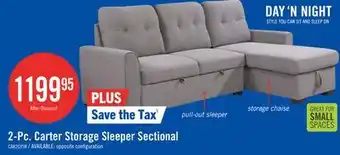 The Brick Carter 2-Piece Right-Facing Linen-Look Fabric Sleeper Sectional with Storage Chaise - Solis Grey offer
