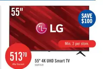 The Brick LG 55 4K UHD HDR10+ HGiG 60Hz webOS Smart TV (55UT7570PUB) offer