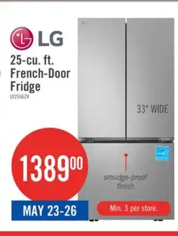 The Brick LG 33 25 Cu. Ft. Smart French-Door Refrigerator with Ice Maker - Stainless Look - LF25S6200V offer
