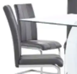 The Brick Jaye 7pc Dining Set with Table & 6 Chairs, Glass Top, Pedestal Base, 63W - Grey & White offer