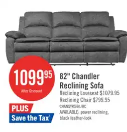 The Brick Chandler 82 Chenille Fabric Reclining Sofa - Grey offer