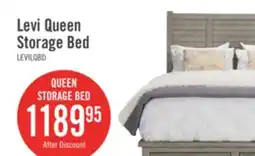 The Brick Levi Platform Storage Bed with Headboard & Frame, Wooden, Drift Grey - Queen Size offer