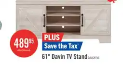 The Brick Davin 61 Rustic TV Stand with Storage and Cable Management for TVs up to 70- Whitewash offer