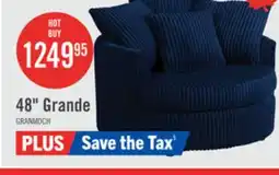 The Brick Made in Canada Grande 48 Chenille Fabric Cuddler Accent Chair - Groove Midnight Blue offer