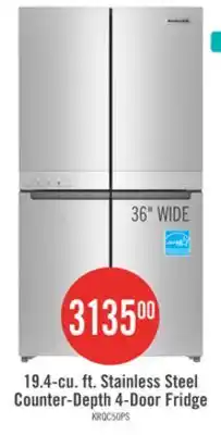 The Brick KitchenAid 36 19.4 Cu. Ft. French-Door Refrigerator - Stainless Steel - KRQC506MPS offer