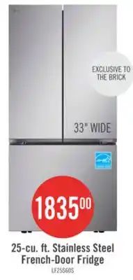 The Brick LG 33 25 Cu. Ft. Smart French-Door Refrigerator - Stainless Steel - LF25S6000S offer