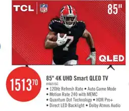 The Brick TCL 85 QLED Pro 4K UHD HDR Pro+ 120Hz Google Smart TV (85Q651G-CA) offer