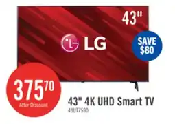 The Brick LG 43 4K UHD HDR10+ HGiG 60Hz webOS Smart TV (43UT7590PUA) offer