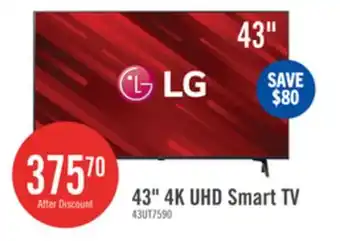 The Brick LG 43 4K UHD HDR10+ HGiG 60Hz webOS Smart TV (43UT7590PUA) offer