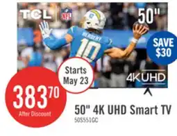 The Brick TCL 50 4K UHD LED HDR Pro 60Hz Google Smart TV offer