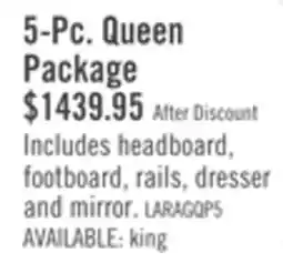 The Brick Lara 5pc Bedroom Set with Bed, Dresser & Mirror, Antique Grey - Queen Size offer