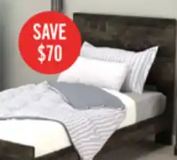 The Brick Riley Panel Bed with Headboard & Frame for Kids, Made in Canada, Grey - Twin Size offer