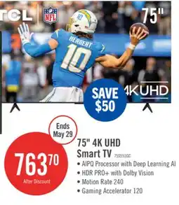 The Brick TCL 75 4K UHD LED HDR Pro+ 60Hz Google Smart TV (75S551G-CA) offer