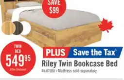 The Brick Riley Mates Bed with Bookcase Headboard Set for Kids, Made in Canada, Natural - Twin Size offer