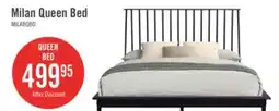 The Brick Milan Platform Bed with Headboard & Frame, Mid-Century Modern, Black - Queen Size offer
