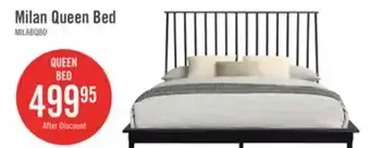 The Brick Milan Platform Bed with Headboard & Frame, Mid-Century Modern, Black - Queen Size offer