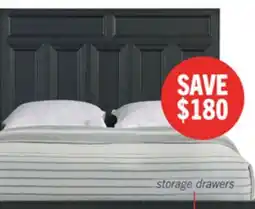The Brick Casa Panel Bed with Headboard & Frame, Wood, Black - Queen Size offer
