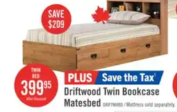 The Brick Driftwood Mates Bed with Bookcase Headboard Set for Kids, Brown - Twin Size offer