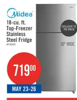 The Brick Midea 18 Cu. Ft. Top-Freezer Refrigerator - MT18DDSCR1RCM offer