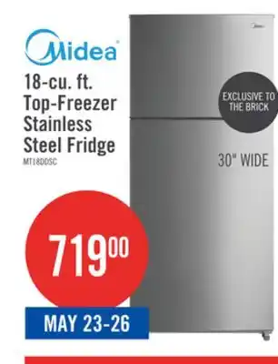 The Brick Midea 18 Cu. Ft. Top-Freezer Refrigerator - MT18DDSCR1RCM offer