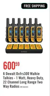 The Brick 6 Dewalt Dxfrs300 Walkie Talkies - 1 Watt, Heavy Duty, 22 Channel Long Range Two Way Radios offer