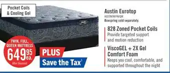 The Brick Springwall Austin Eurotop Luxury Firm Twin Mattress offer