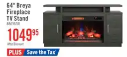 The Brick Breya 64 Modern Electric Fireplace TV Stand with Storage & USB Charging for TVs up to 70- Grey offer