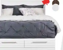 The Brick Olivia Platform Storage Bed with Headboard & Frame, Made in Canada, White - Queen Size offer