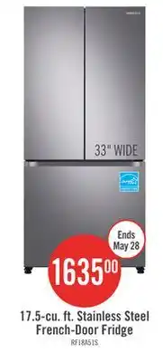 The Brick Samsung 33 17.5 Cu. Ft. Counter-Depth French-Door Refrigerator - Stainless Steel - RF18A5101SR/AA offer