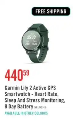 The Brick Garmin Lily 2 Active Gps Smartwatch - Heart Rate, Sleep And Stress Monitoring, 9 Day Battery offer