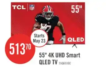 The Brick TCL 55 QLED Pro 4K UHD HDR Pro 60Hz Google Smart TV (55Q651G-CA) offer