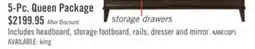 The Brick Kane 5pc Bedroom Set with Storage Bed, Dresser & Mirror, Vegan Leather, Brown - Queen Size offer