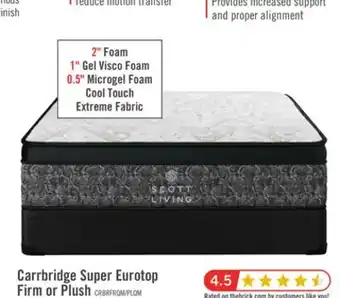 The Brick Scott Living Carrbridge Eurotop Firm Queen Mattress offer