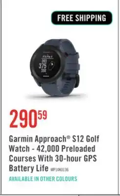 The Brick Garmin Approach S12 Golf Watch - 42,000 Preloaded Courses With 30-hour Gps Battery Life - Blue offer