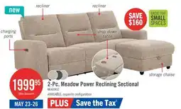 The Brick Meadow 2-Piece Right-Facing Chenille Fabric Power Reclining Sectional with Storage Chaise - Taupe offer