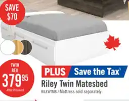 The Brick Riley Mates Bed with 3-Drawer Storage for Kids, Made in Canada, White - Twin Size offer