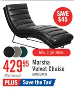 The Brick Marsha 26 Leather-Look Fabric Chaise Lounge with Metal Base - Black offer