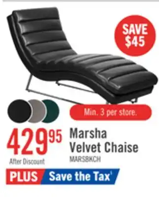 The Brick Marsha 26 Leather-Look Fabric Chaise Lounge with Metal Base - Black offer