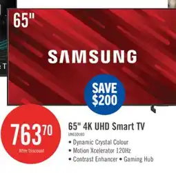 The Brick Samsung 65 4K UHD Edge Lit Dynamic Crystal Colour HDR10+ 60Hz Smart TV (UN65DU8000FXZC) offer