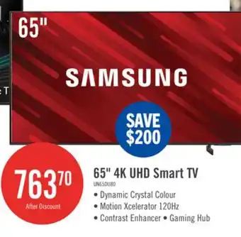 The Brick Samsung 65 4K UHD Edge Lit Dynamic Crystal Colour HDR10+ 60Hz Smart TV (UN65DU8000FXZC) offer