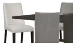 The Brick Emery 7pc Dining Set with Table & 6 Chairs, Wood, 72-96W Extension - Black & Blue offer