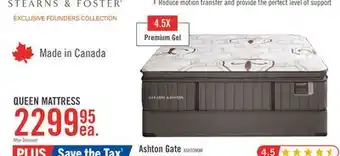 The Brick Stearns & Foster Founders Collection Ashton Gate Queen Mattress offer