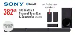 The Brick SONY 5.1 CH Dolby Digital Soundbar with Subwoofer and Wireless Rear Speakers (HTS40R) offer